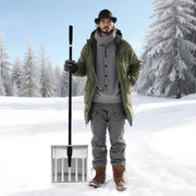 Snow Shovel for Driveway, 40cm Wide Aluminum Alloy Snow Shovel, Non Slip Grip, Large Capacity Snowplow V952-KXCLHJ16INCHF6PLG001V0