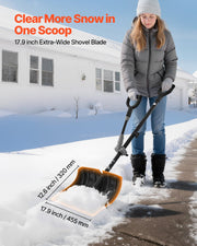 Snow Shovel for Driveway, 45.5cm Wide Snow Shovel with Assist D-shaped Handles, Non Slip Grip, Large Capacity V952-KXCSL18INCH02TFW3001V0