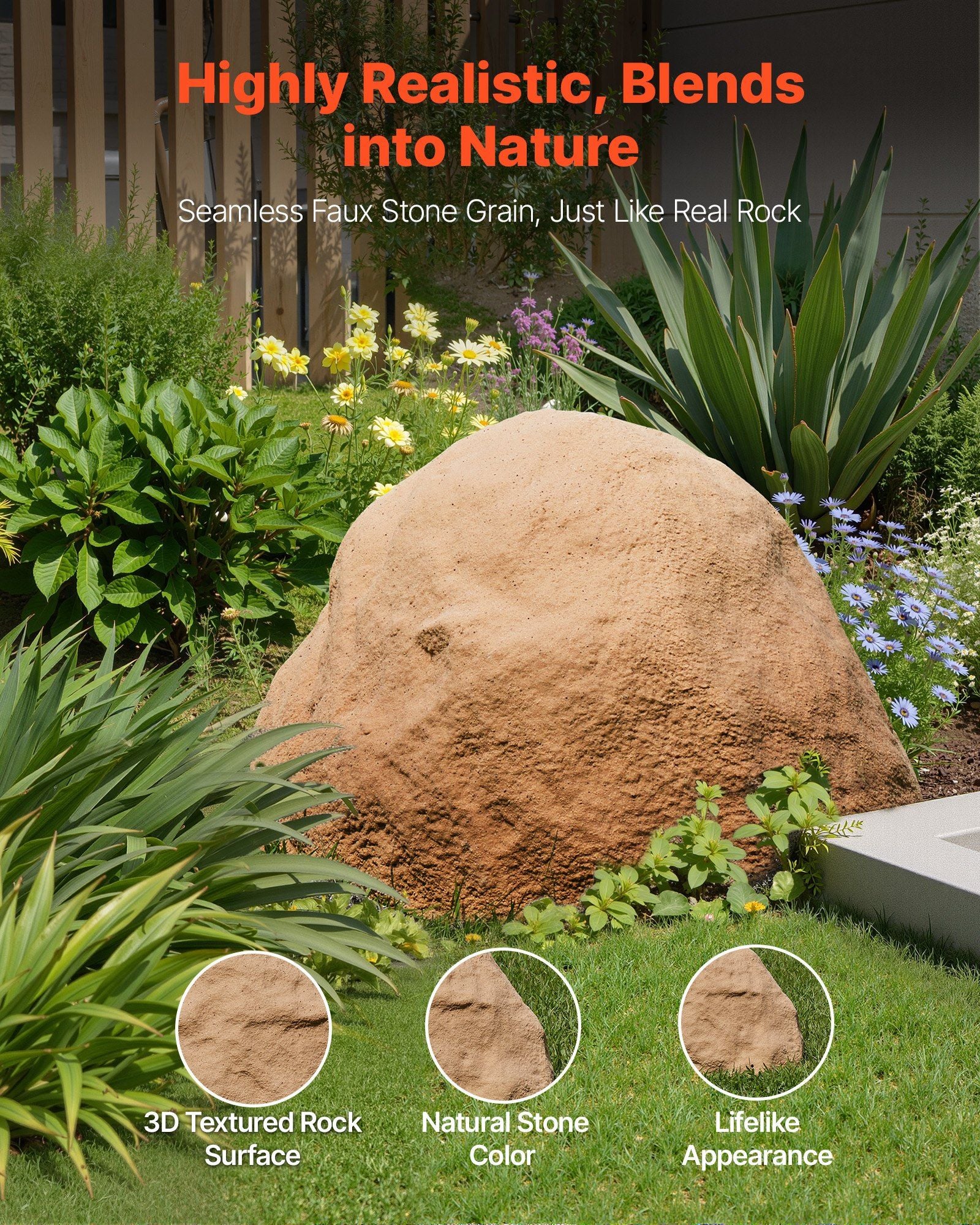 Faux Rock Cover, Outdoor Fake Rock Well Pump Cover, Realistic Natural Texture, Lightweight & V952-KXYSZBGZTYXZ9H2TC001V0