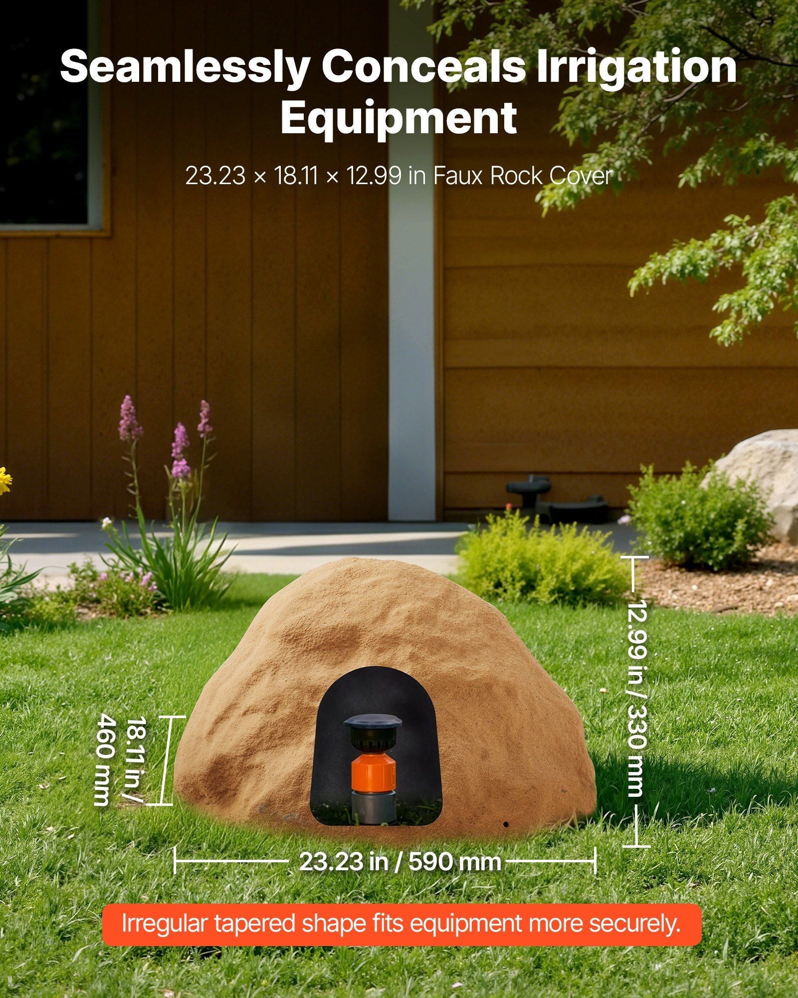 Faux Rock Cover, Outdoor Fake Rock Well Pump Cover, Realistic Natural Texture, Lightweight & V952-KXYSZBGZTYXZ9H2TC001V0