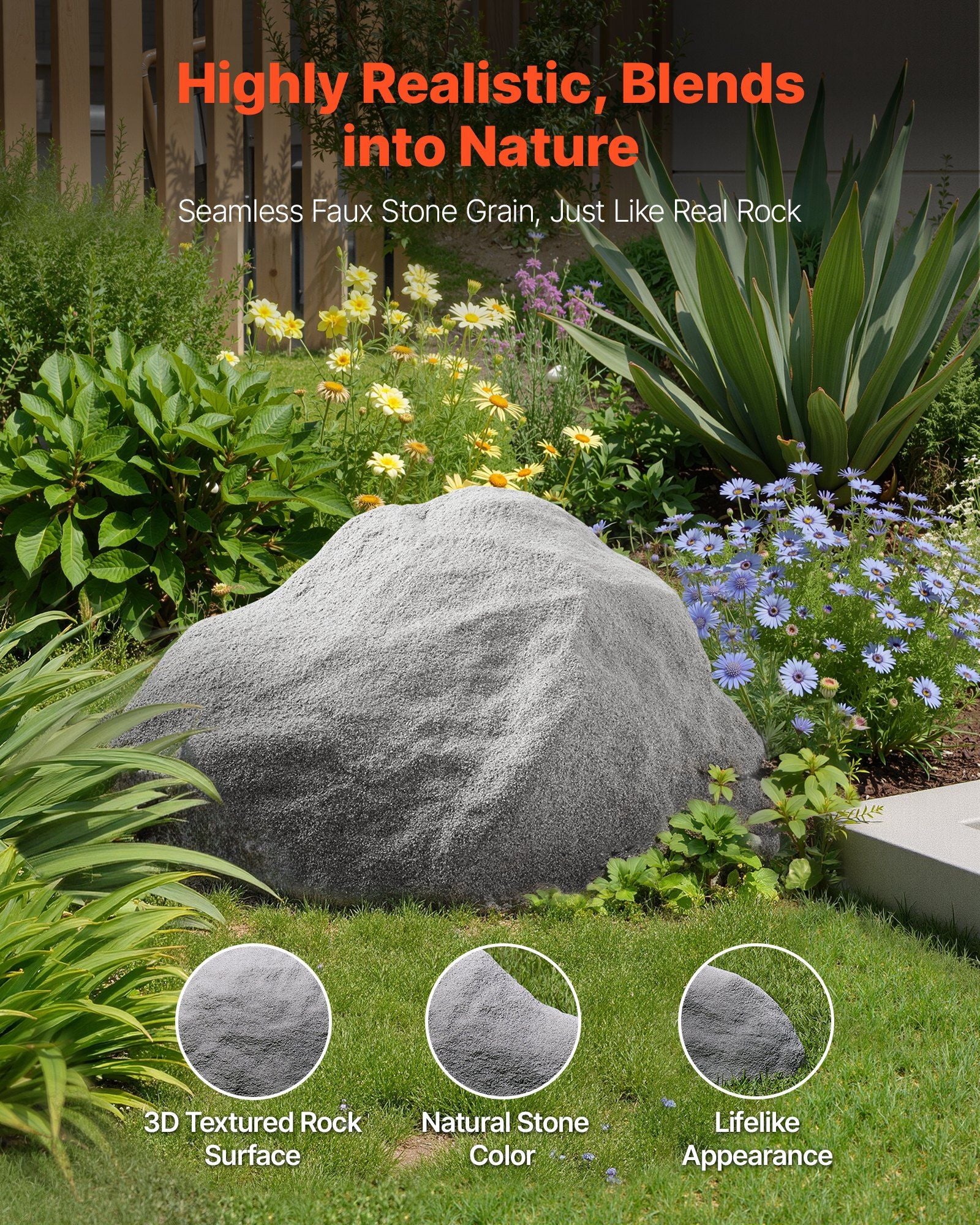 Faux Rock Cover, Outdoor Fake Rock Well Pump Cover, Realistic Natural Texture, Lightweight & V952-KXYSZBGZTYXZJ9G43001V0