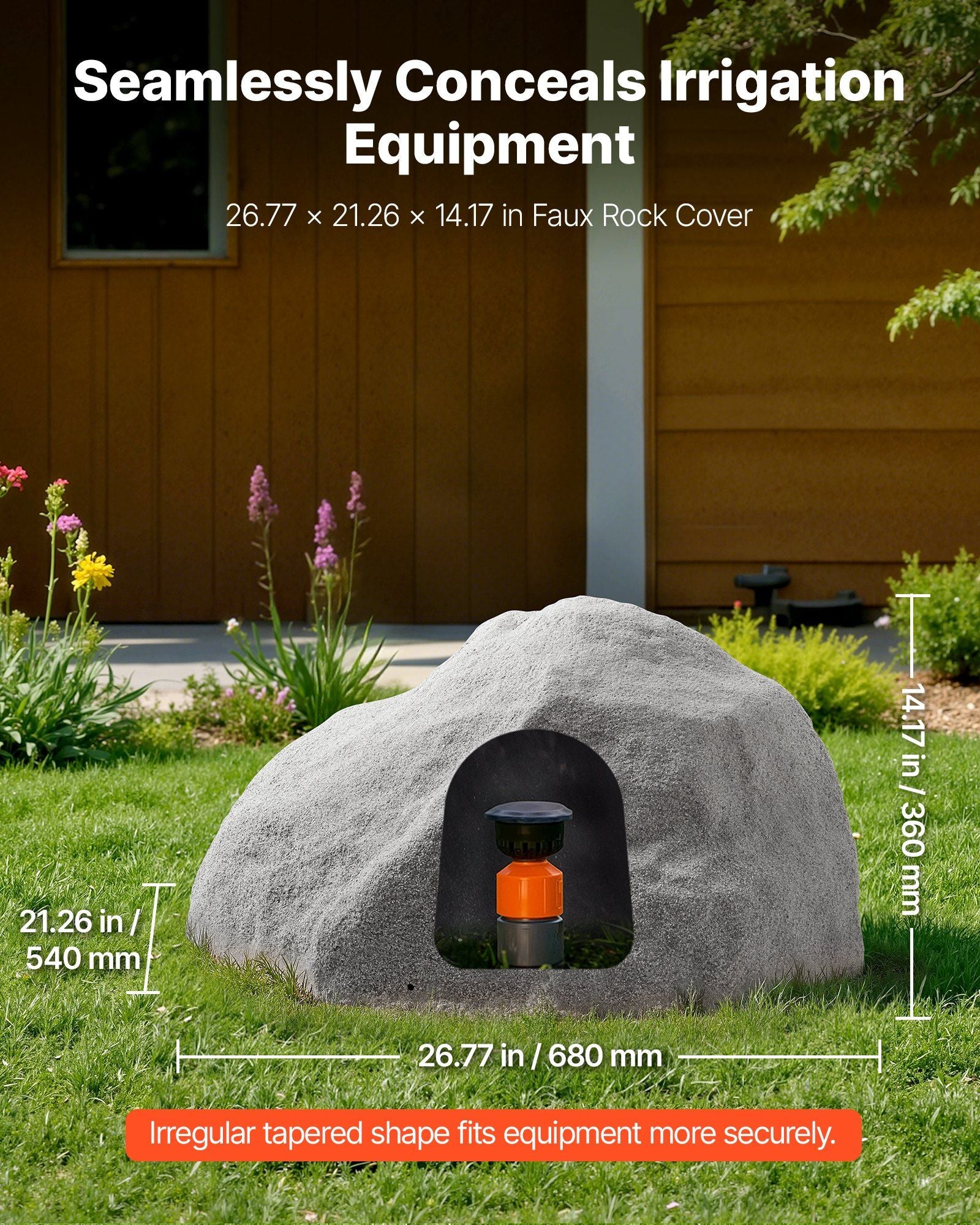 Faux Rock Cover, Outdoor Fake Rock Well Pump Cover, Realistic Natural Texture, Lightweight & V952-KXYSZBGZTYXZJ9G43001V0