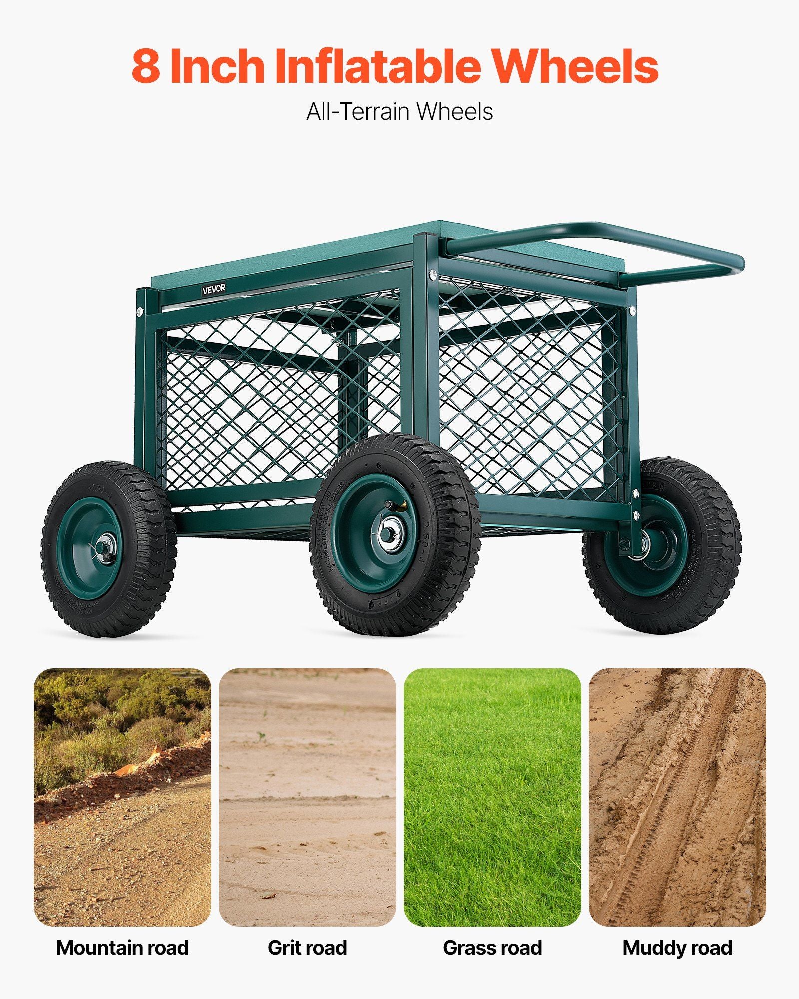 Rolling Garden Cart with Seat, Metal Rolling Garden Work Seat with Wheels, Supports up to 181 kg, Heavy Duty V952-KYDHYZYZXCWKUET6P001V0