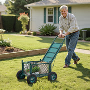 Rolling Garden Cart with Seat, Metal Rolling Garden Work Seat with Wheels, Supports up to 181 kg, Heavy Duty V952-KYDHYZYZXCWKUET6P001V0