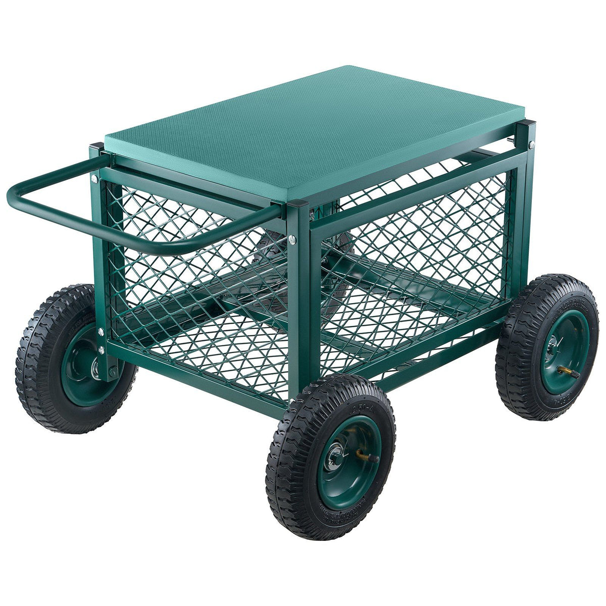 Rolling Garden Cart with Seat, Metal Rolling Garden Work Seat with Wheels, Supports up to 181 kg, Heavy Duty V952-KYDHYZYZXCWKUET6P001V0