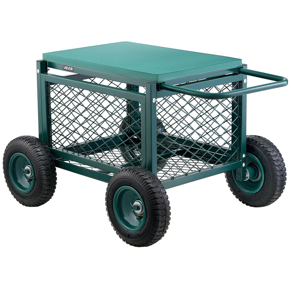 Rolling Garden Cart with Seat, Metal Rolling Garden Work Seat with Wheels, Supports up to 181 kg, Heavy Duty V952-KYDHYZYZXCWKUET6P001V0