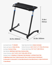 Mobile Cycling Desk Foldable Bike Trainer Fitness Desk with Lockable Wheel V952-KYDZXCFWTDGLSFAACV0