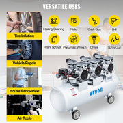 Oil Free Air Compressor Air Compressor Tank 100L 3HP Ultra Silent Inflator V952-KYJ750-3-100LLDW1V3