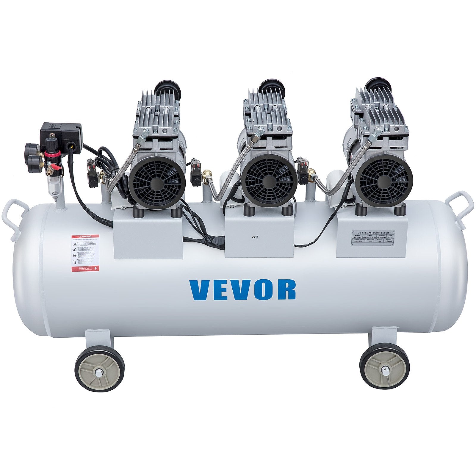 Oil Free Air Compressor Air Compressor Tank 100L 3HP Ultra Silent Inflator V952-KYJ750-3-100LLDW1V3