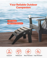 Adirondack Ottoman, 47.5L x 50W x 33H cm HDPE Plastic Folding Adirondack Ottoman, Weather-Resistant Foot Rest V952-KZDADLDKTTBPJARZTV0