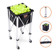 Foldable Tennis Ball Hopper, Holds 180 Tennis Balls, Lightweight Aluminum Alloy Tennis Ball Basket Cart with V952-KZDBXSWQTC182488OV0