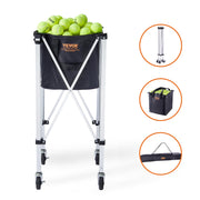 Foldable Tennis Ball Hopper, Holds 180 Tennis Balls, Lightweight Aluminum Alloy Tennis Ball Basket Cart with V952-KZDBXSWQTC182488OV0