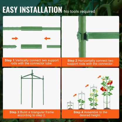 6 Packs Tomato Cages for Garden, 1230 mm Tomato Trellis Plant Stakes Support, Stackable Tall Plant Support V952-KZDFQZZZCJ480IG42V0
