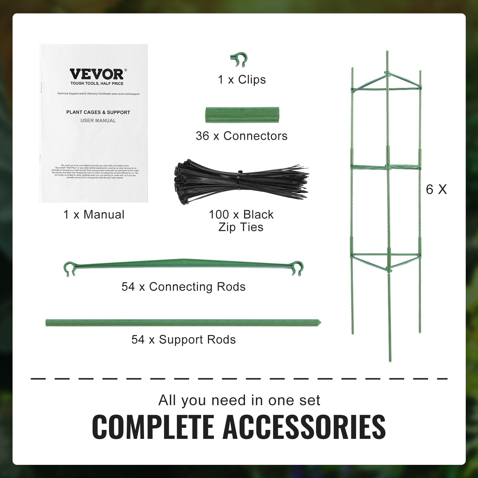 6 Packs Tomato Cages for Garden, 1230 mm Tomato Trellis Plant Stakes Support, Stackable Tall Plant Support V952-KZDFQZZZCJ480IG42V0