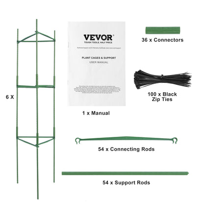 6 Packs Tomato Cages for Garden, 1230 mm Tomato Trellis Plant Stakes Support, Stackable Tall Plant Support V952-KZDFQZZZCJ480IG42V0
