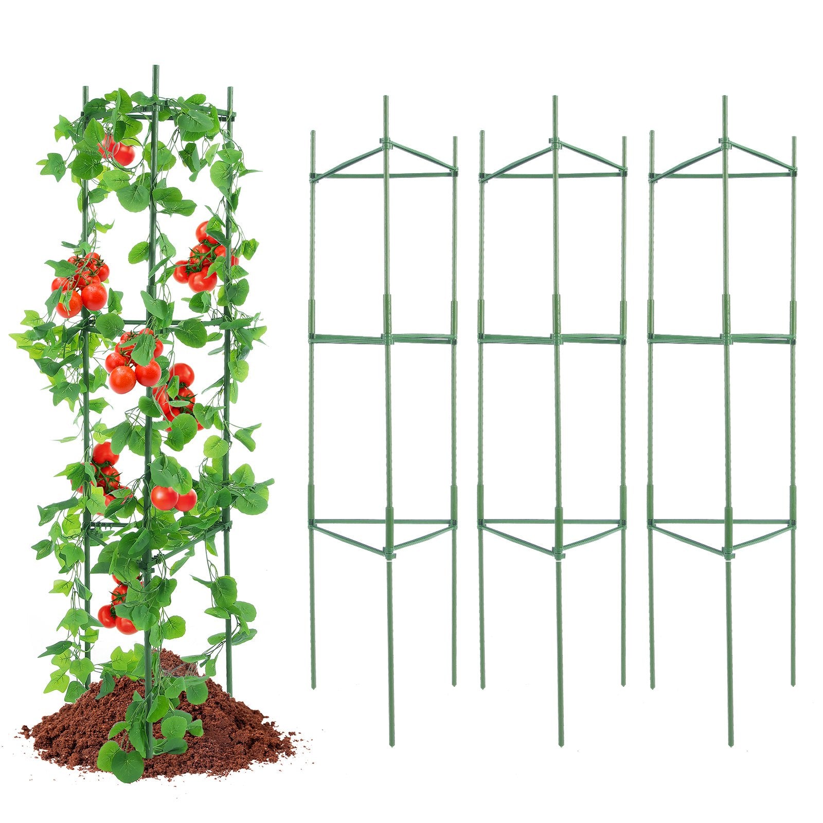 6 Packs Tomato Cages for Garden, 1230 mm Tomato Trellis Plant Stakes Support, Stackable Tall Plant Support V952-KZDFQZZZCJ480IG42V0