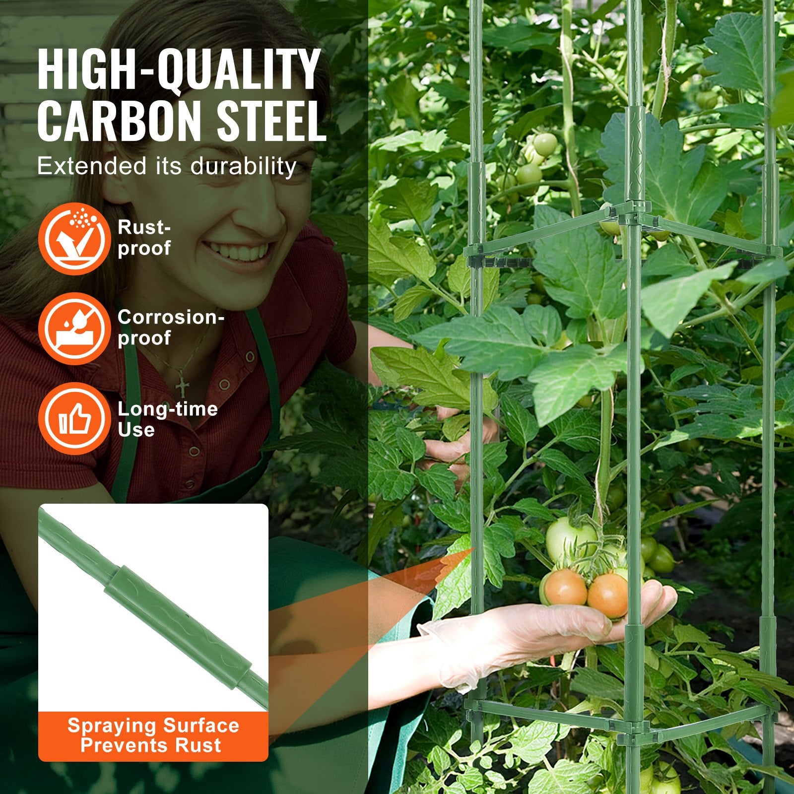 4 Packs Tomato Cages for Garden 1620 mm Tomato Plant Stakes Support Cage V952-KZDFQZZZCJ68FH9Y4V0