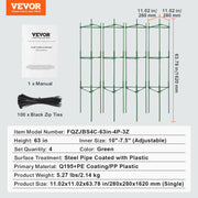 4 Packs Tomato Cages for Garden 1620 mm Tomato Plant Stakes Support Cage V952-KZDFQZZZCJ68FH9Y4V0