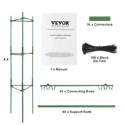 4 Packs Tomato Cages for Garden 1620 mm Tomato Plant Stakes Support Cage V952-KZDFQZZZCJ68FH9Y4V0