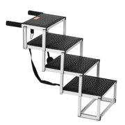Dog Stair for Cars 4-step Folding Dog Steps Aluminum Loads up to 150 lbs, Foldable 24-25.4 in Adjustable V952-KZDGLT4STEP16LGG3V0