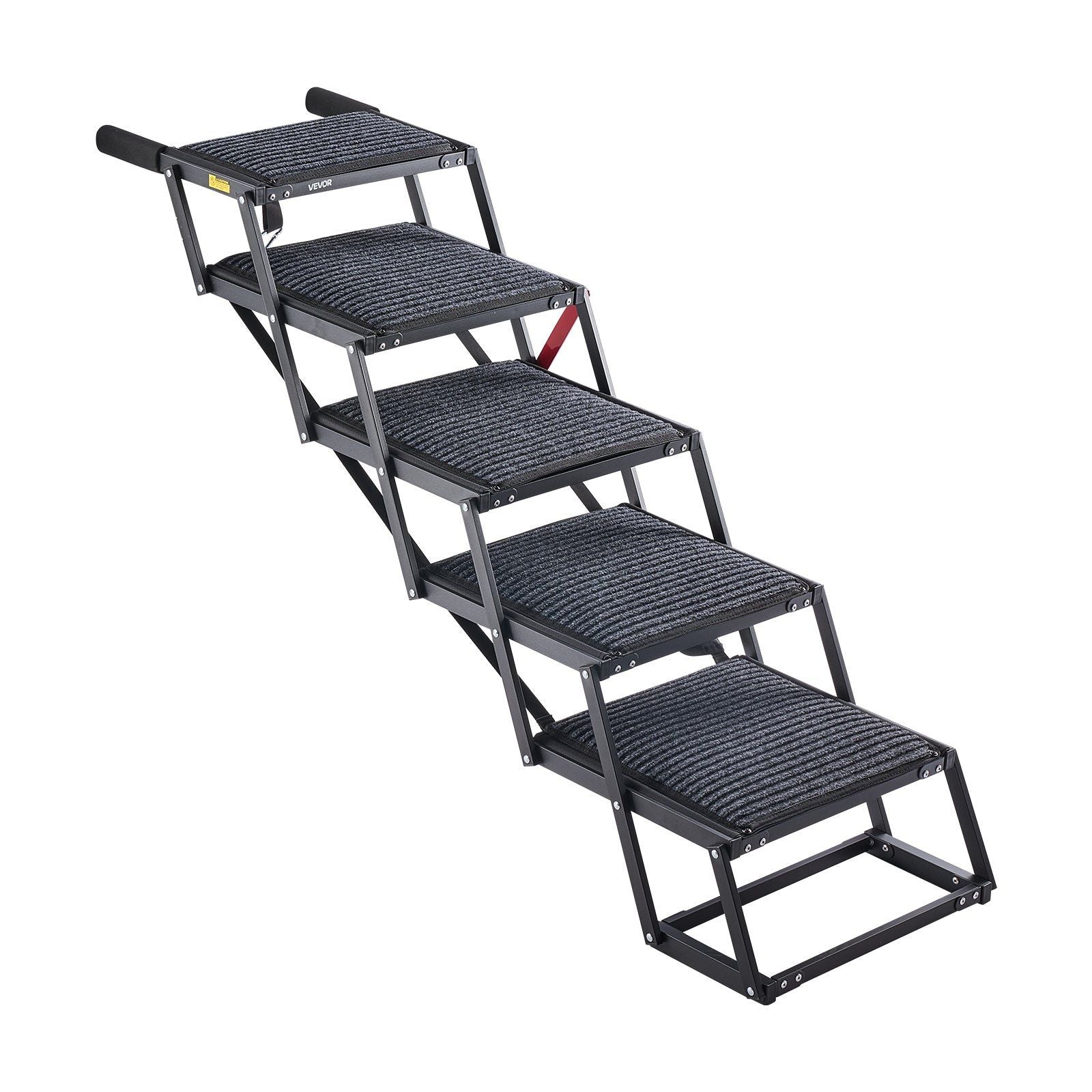 Dog Stairs for Car, 5 Steps Extra Wide Foldable Dog Ramp for Large Dogs with Non-Slip Rug Surface, Portable V952-KZDGLTEKMZFHUGZNR001V0
