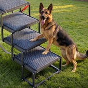 Dog Stairs for Car, 5 Steps Extra Wide Foldable Dog Ramp for Large Dogs with Non-Slip Rug Surface, Portable V952-KZDGLTEKMZFHUGZNR001V0