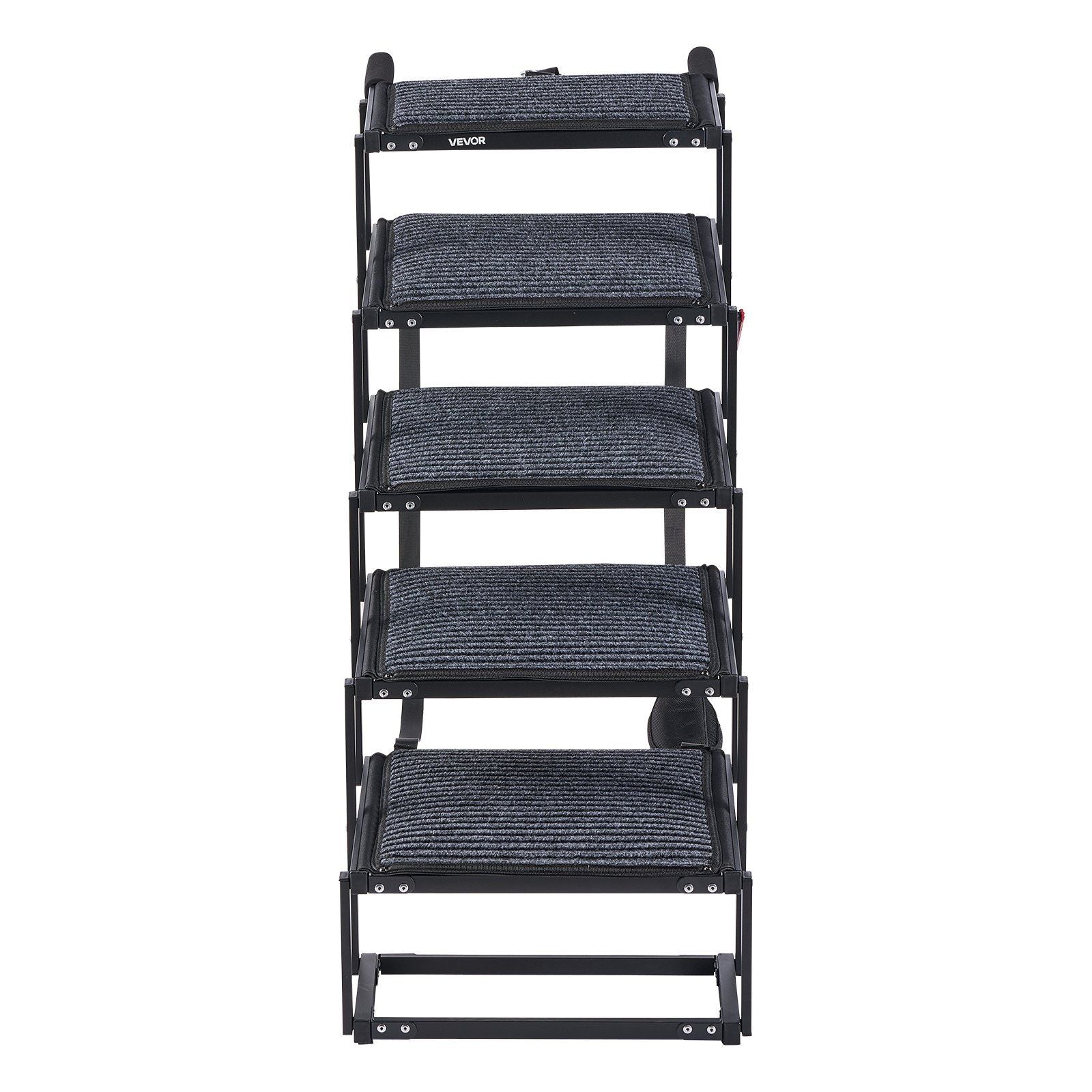 Dog Stairs for Car, 5 Steps Extra Wide Foldable Dog Ramp for Large Dogs with Non-Slip Rug Surface, Portable V952-KZDGLTEKMZFHUGZNR001V0