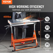 Welding Table 30" x 20", 400lbs Load Capacity Steel Welding Workbench Table on Wheels, Folding Work Bench V952-KZDHZ400LB302X80EV0