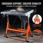 Welding Table 30" x 20", 400lbs Load Capacity Steel Welding Workbench Table on Wheels, Folding Work Bench V952-KZDHZ400LB302X80EV0