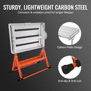 Welding Table 30" x 20", 400lbs Load Capacity Steel Welding Workbench Table on Wheels, Folding Work Bench V952-KZDHZ400LB302X80EV0