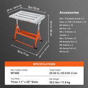 Welding Table 30" x 20", 400lbs Load Capacity Steel Welding Workbench Table on Wheels, Folding Work Bench V952-KZDHZ400LB302X80EV0