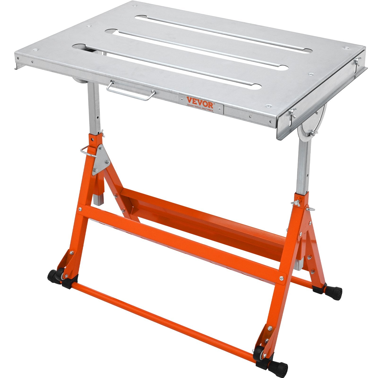 Welding Table 30" x 20", 400lbs Load Capacity Steel Welding Workbench Table on Wheels, Folding Work Bench V952-KZDHZ400LB302X80EV0