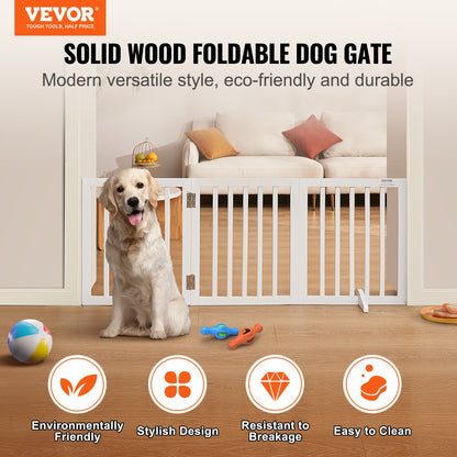 Free Standing Dog Gate, 24" H x 60" W Freestanding Pet Gate, 3 Panels Foldable Dog Gate for Wide and Narrow V952-KZDMZCWMBSMZ75YGXV0