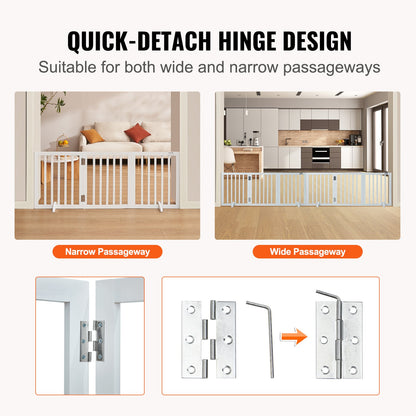 Free Standing Dog Gate, 24" H x 60" W Freestanding Pet Gate, 3 Panels Foldable Dog Gate for Wide and Narrow V952-KZDMZCWMBSMZ75YGXV0
