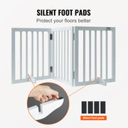 Free Standing Dog Gate, 24" H x 60" W Freestanding Pet Gate, 3 Panels Foldable Dog Gate for Wide and Narrow V952-KZDMZCWMBSMZ75YGXV0