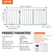 Free Standing Dog Gate, 24" H x 60" W Freestanding Pet Gate, 3 Panels Foldable Dog Gate for Wide and Narrow V952-KZDMZCWMBSMZ75YGXV0