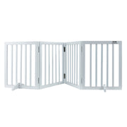 Free Standing Dog Gate, 24" H x 80.3" W Freestanding Pet Gate, 4 Panels Foldable Dog Gate for Wide and Narrow V952-KZDMZCWMBSMZLUM3SV0