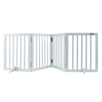 Free Standing Dog Gate, 24" H x 80.3" W Freestanding Pet Gate, 4 Panels Foldable Dog Gate for Wide and Narrow V952-KZDMZCWMBSMZLUM3SV0