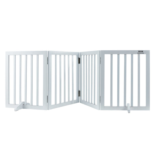 Free Standing Dog Gate, 24" H x 80.3" W Freestanding Pet Gate, 4 Panels Foldable Dog Gate for Wide and Narrow V952-KZDMZCWMBSMZLUM3SV0