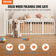 Free Standing Dog Gate, 24" H x 80.3" W Freestanding Pet Gate, 4 Panels Foldable Dog Gate for Wide and Narrow V952-KZDMZCWMBSMZLUM3SV0