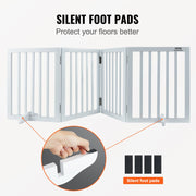 Free Standing Dog Gate, 24" H x 80.3" W Freestanding Pet Gate, 4 Panels Foldable Dog Gate for Wide and Narrow V952-KZDMZCWMBSMZLUM3SV0