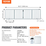 Free Standing Dog Gate, 24" H x 80.3" W Freestanding Pet Gate, 4 Panels Foldable Dog Gate for Wide and Narrow V952-KZDMZCWMBSMZLUM3SV0