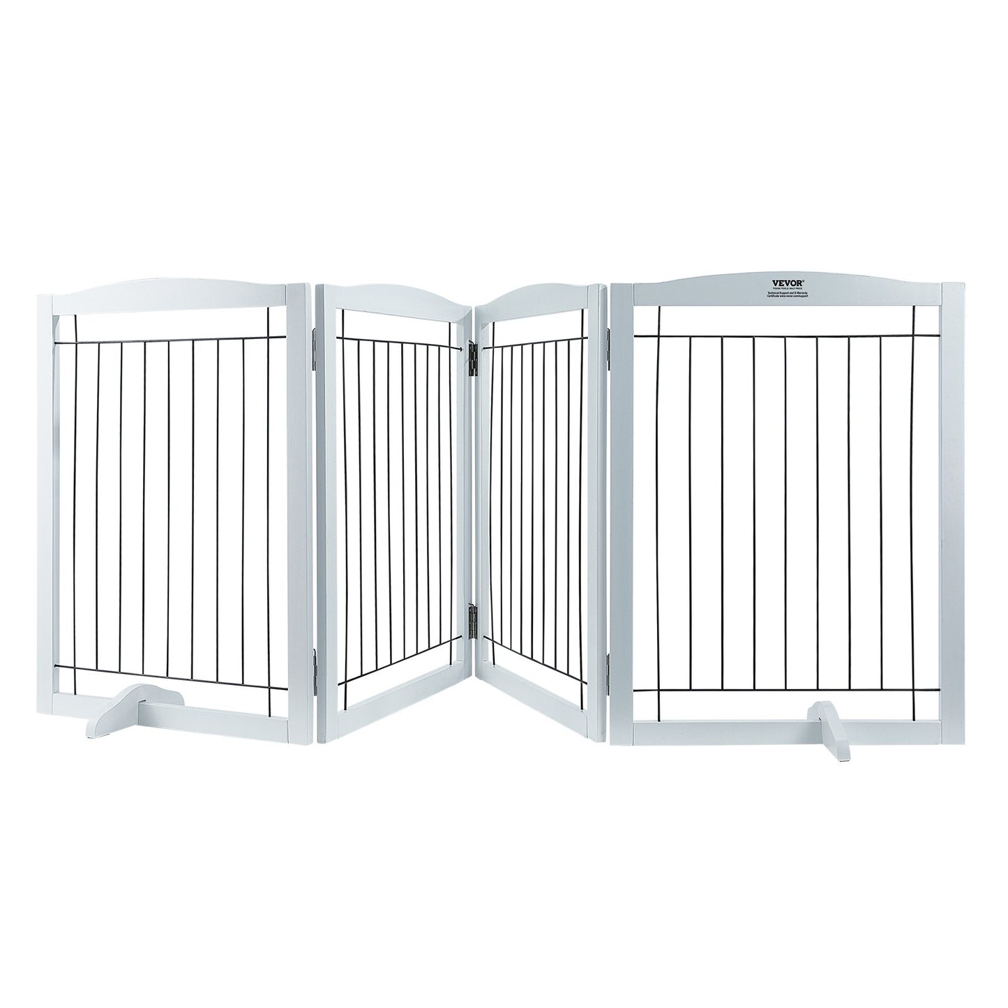 Free Standing Dog Gate, 32" H x 96.5" W Freestanding Pet Gate, 4 Panels Foldable Dog Gate for Wide and Narrow V952-KZDMZCWMBSSMNJA1FV0