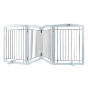 Free Standing Dog Gate, 32" H x 96.5" W Freestanding Pet Gate, 4 Panels Foldable Dog Gate for Wide and Narrow V952-KZDMZCWMBSSMNJA1FV0