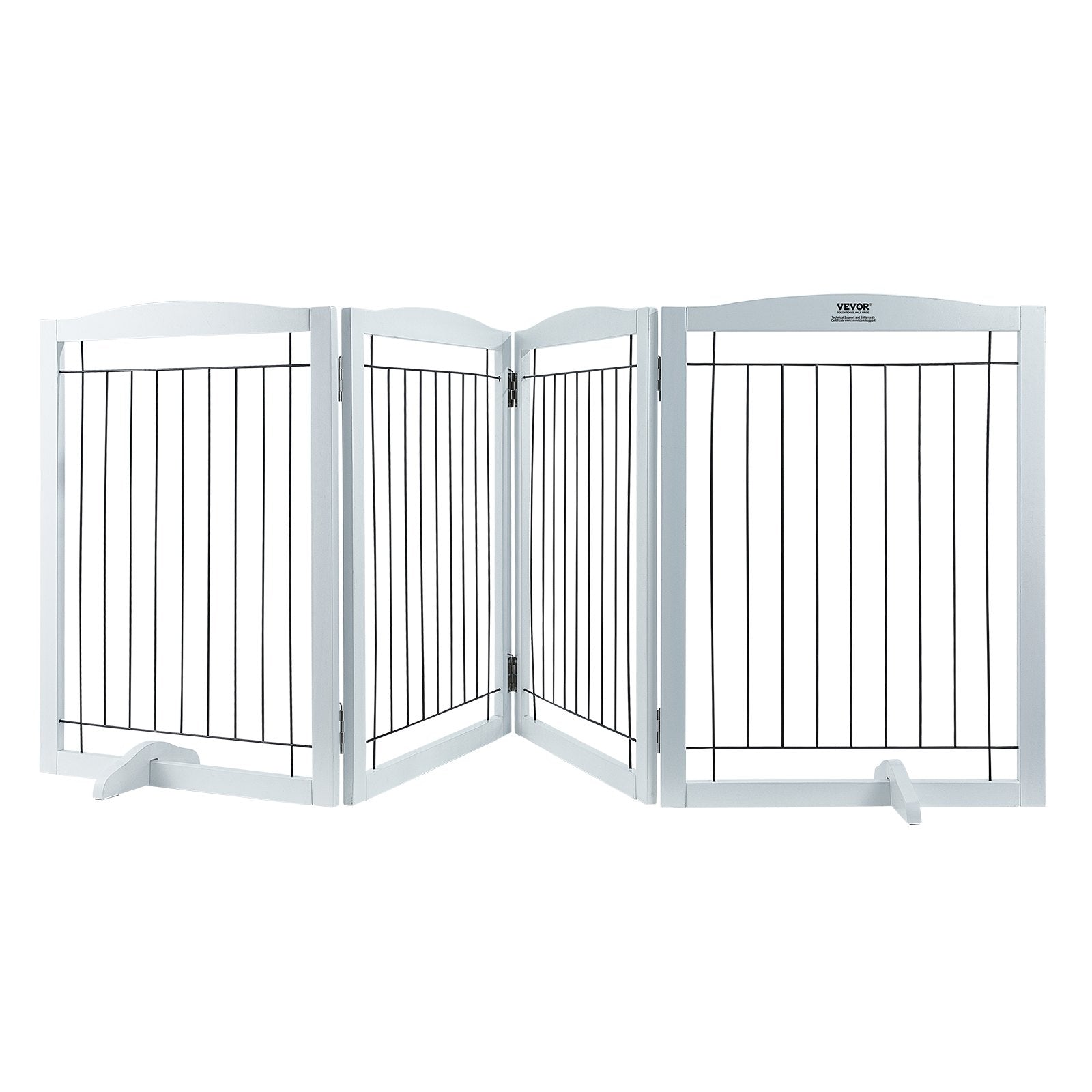 Free Standing Dog Gate, 32" H x 96.5" W Freestanding Pet Gate, 4 Panels Foldable Dog Gate for Wide and Narrow V952-KZDMZCWMBSSMNJA1FV0