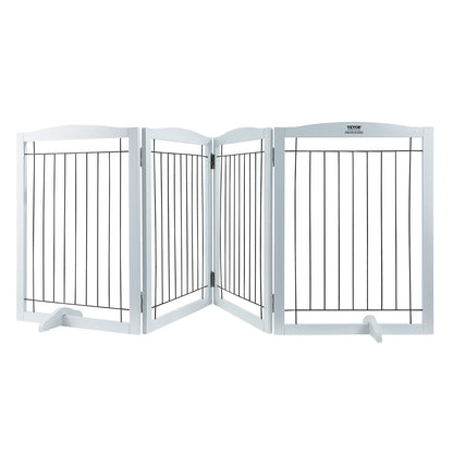 Free Standing Dog Gate, 32" H x 96.5" W Freestanding Pet Gate, 4 Panels Foldable Dog Gate for Wide and Narrow V952-KZDMZCWMBSSMNJA1FV0