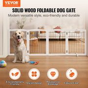 Free Standing Dog Gate, 32" H x 96.5" W Freestanding Pet Gate, 4 Panels Foldable Dog Gate for Wide and Narrow V952-KZDMZCWMBSSMNJA1FV0