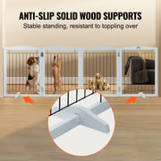 Free Standing Dog Gate, 32" H x 96.5" W Freestanding Pet Gate, 4 Panels Foldable Dog Gate for Wide and Narrow V952-KZDMZCWMBSSMNJA1FV0