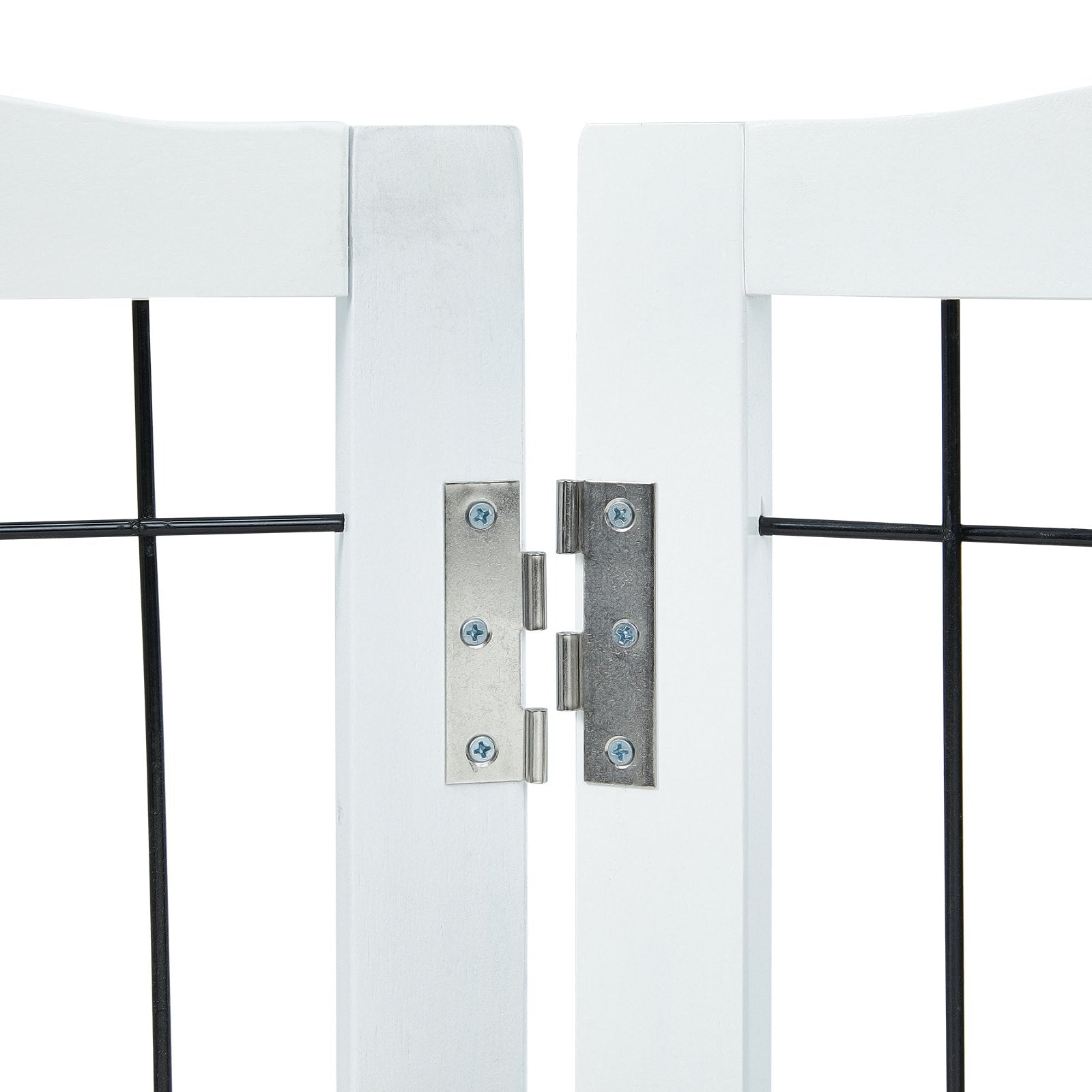Free Standing Dog Gate, 32" H x 96.5" W Freestanding Pet Gate, 4 Panels Foldable Dog Gate for Wide and Narrow V952-KZDMZCWMBSSMNJA1FV0