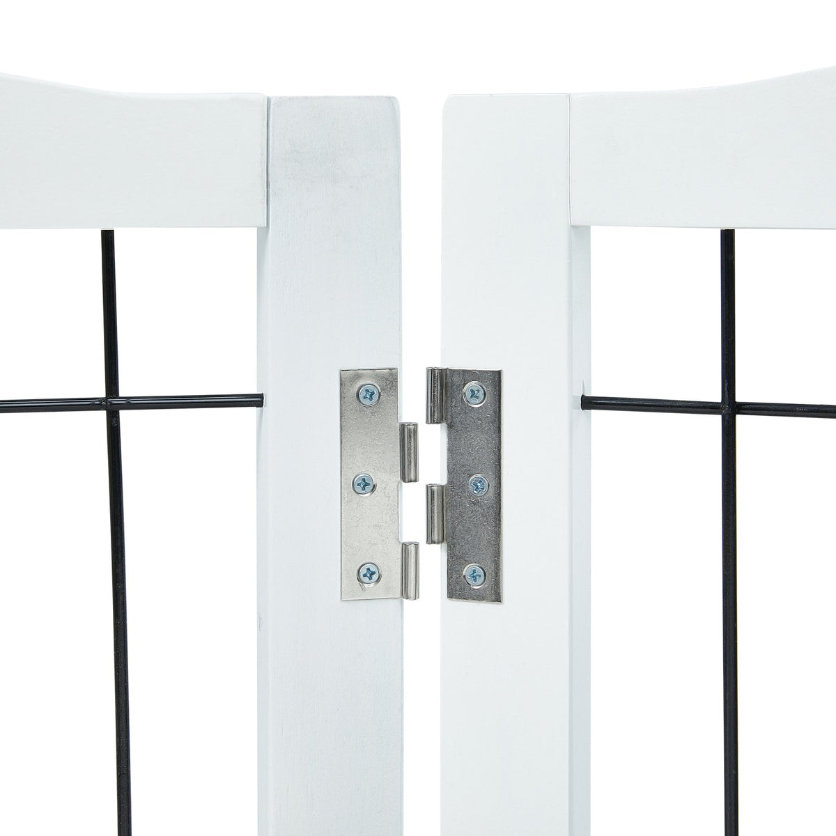 Free Standing Dog Gate, 32" H x 96.5" W Freestanding Pet Gate, 4 Panels Foldable Dog Gate for Wide and Narrow V952-KZDMZCWMBSSMNJA1FV0